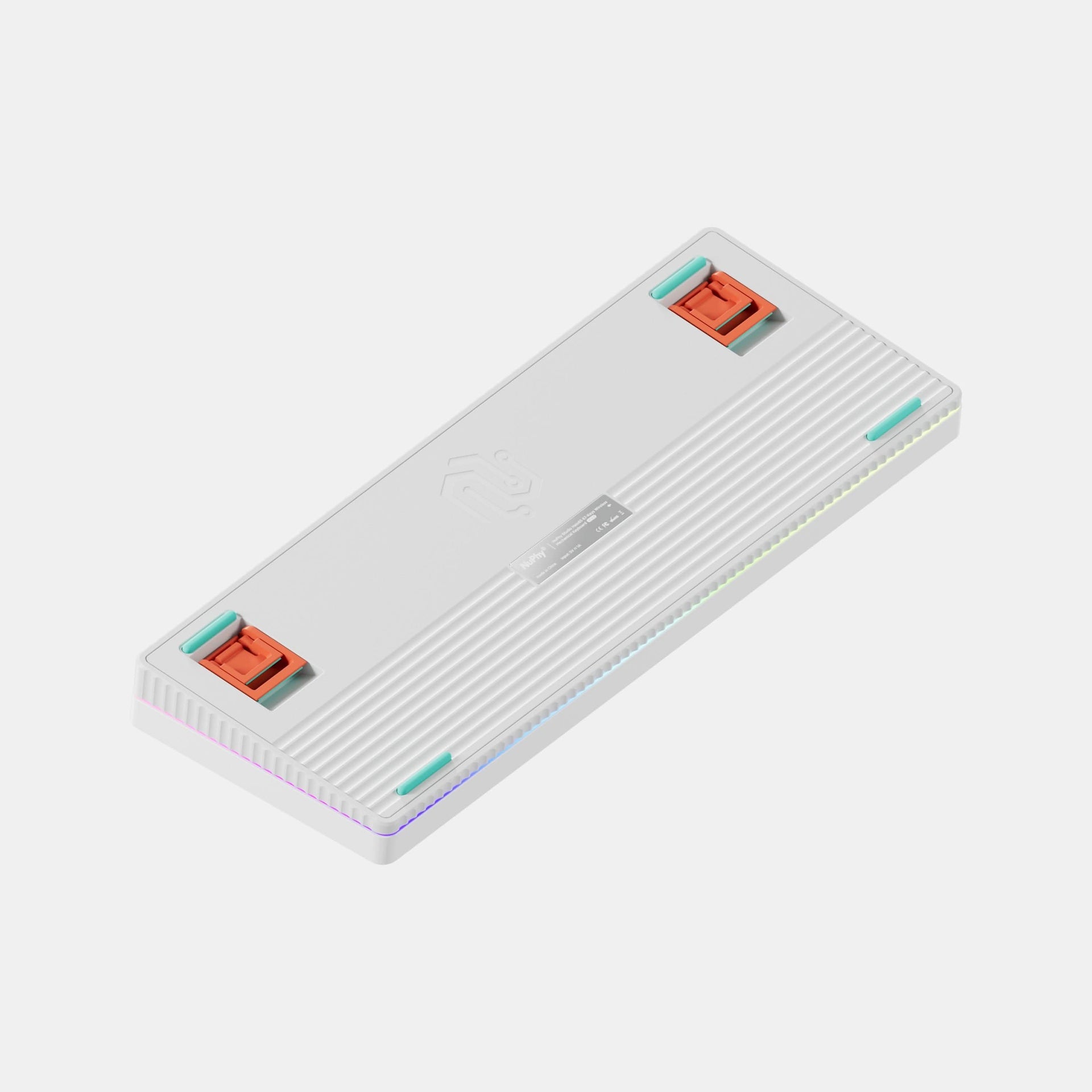 Back view of NuPhy Halo65 wireless mechanical keyboard in ionic white