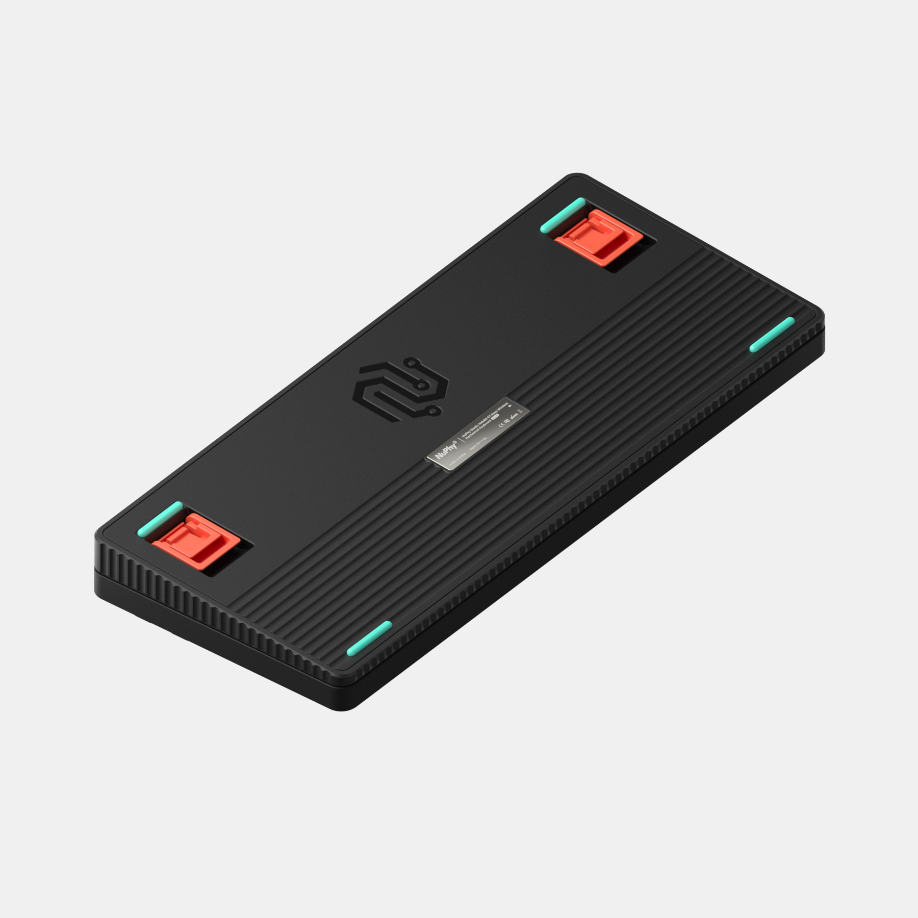 Back view of NuPhy Halo75 wireless mechanical keyboard in matte black
