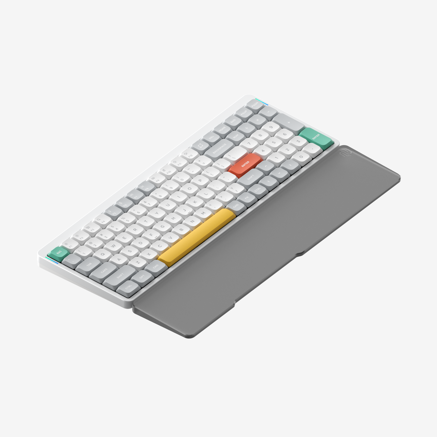 NuPhy Air96 low-profile mechanical keyboard with acrylic noir wrist rest