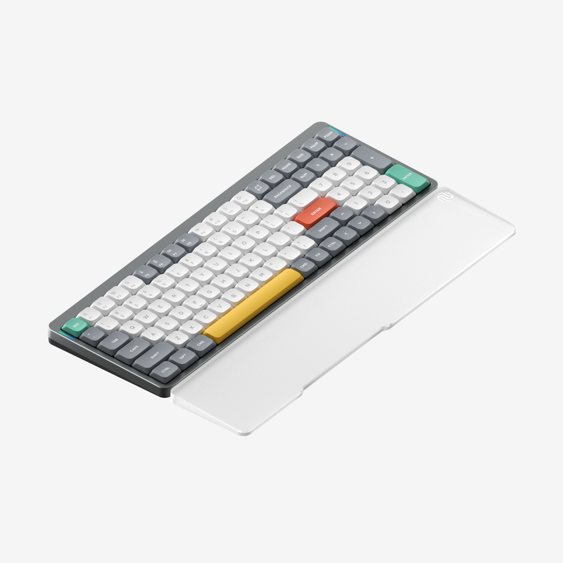 NuPhy Air96 Bluetooth wireless mechanical keyboard with acrylic frosted palm rest