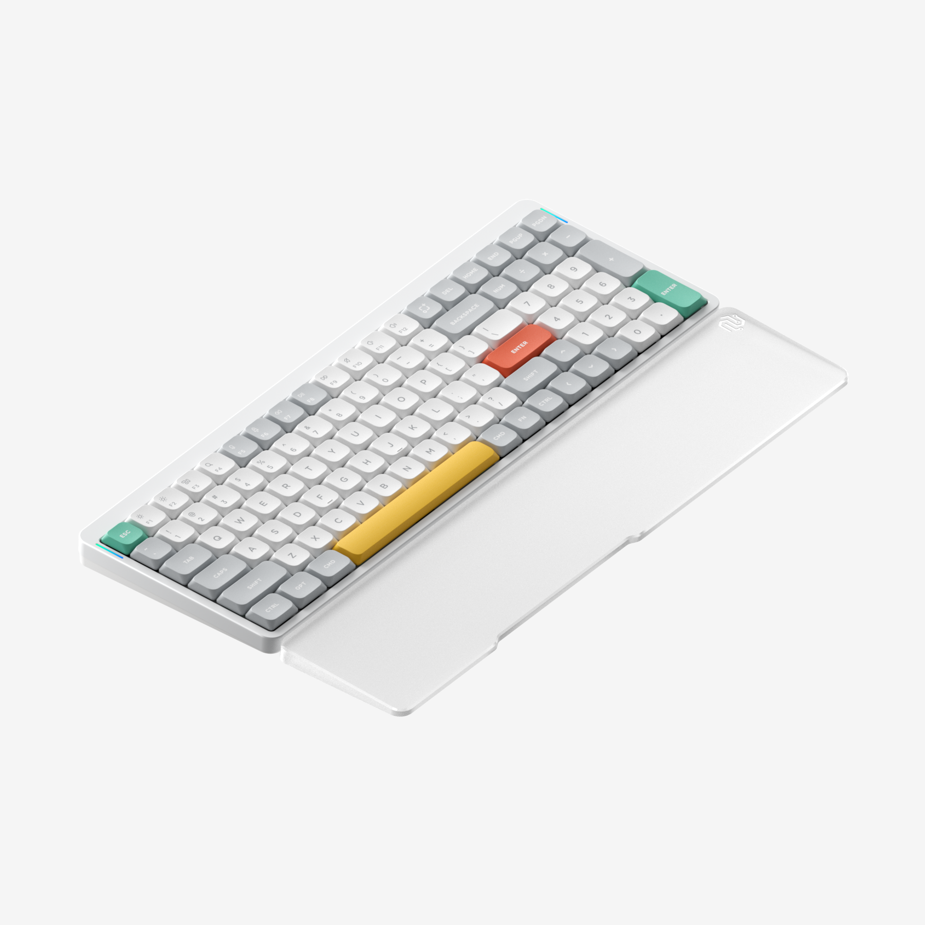 NuPhy Air96 Bluetooth wireless mechanical keyboard with acrylic frosted wrist rest