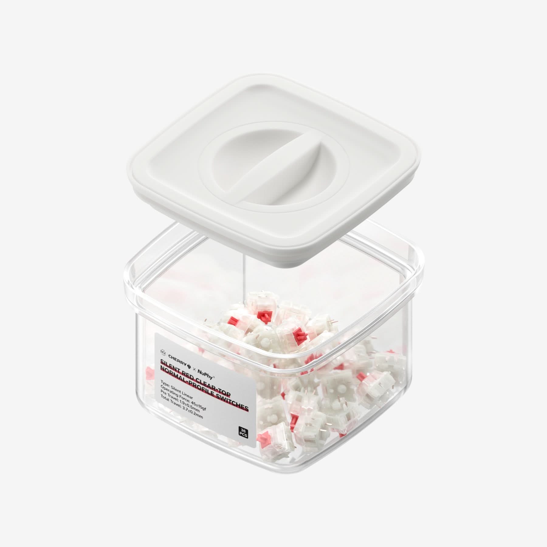 Cherry Silent Red Clear-Top Switches