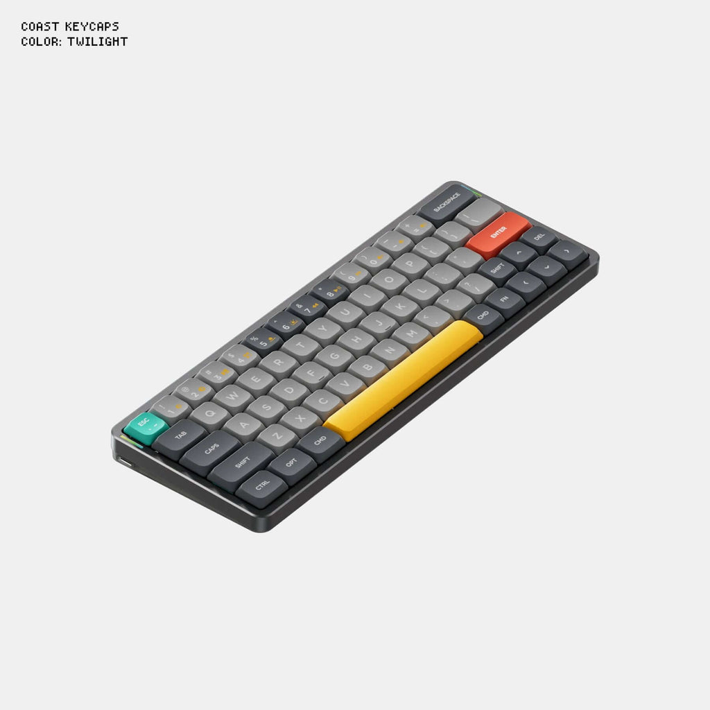 NuPhy Air60 wireless mechanical keyboard with COAST Twilight PBT keycaps