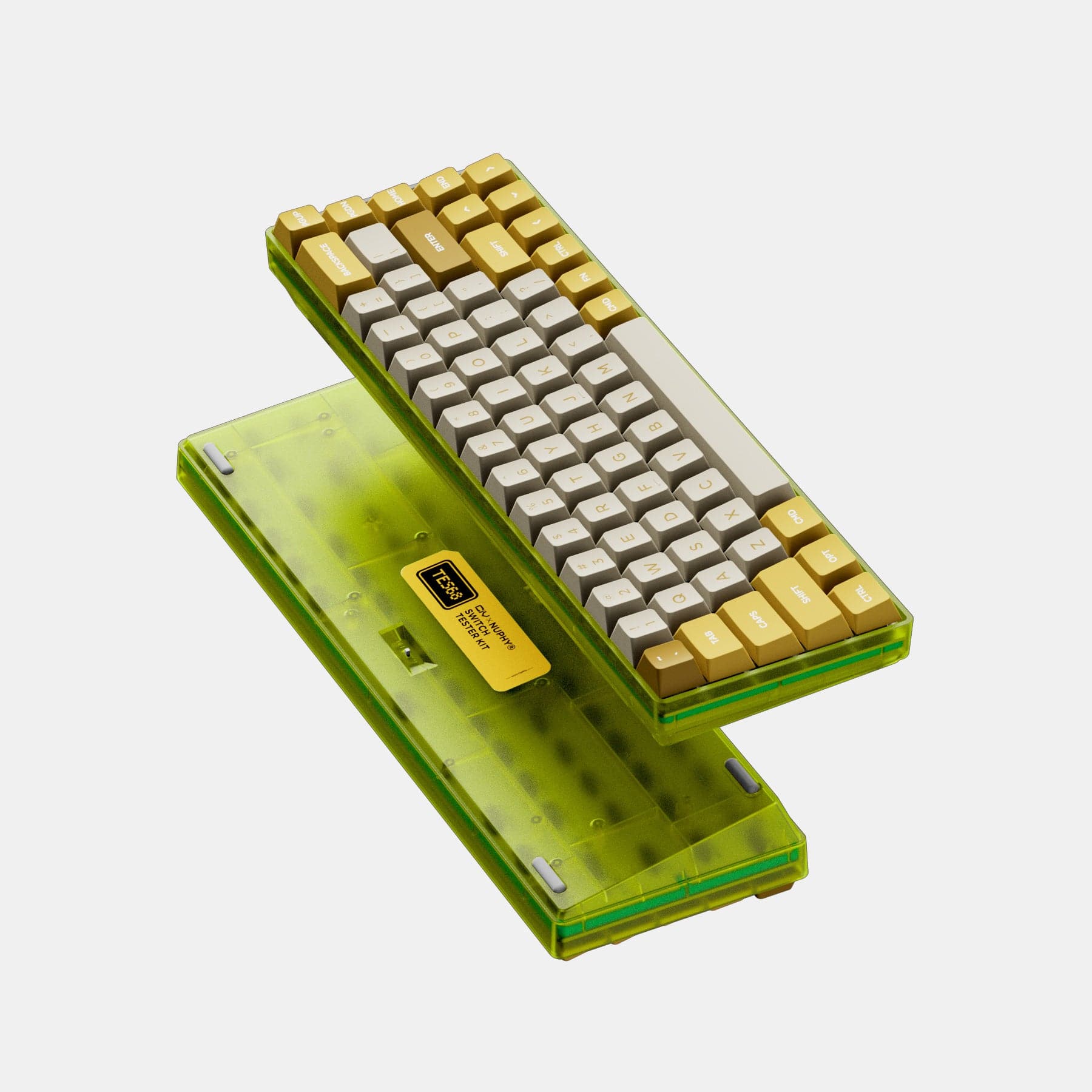 TES68 Switch Tester Kit  at $19.95 | NUPHY®
CIY X NuPhy® | Note(1): This kit does not include mechanical switches and keycaps. Please purchase them separately. The switches and keycaps in the photos are for display only. Note(2): This kit does not support wired-connection between the kit and your devices. You must insert two AAA batteries into the battery compartment of TES68 to power it and use Bluetooth or 2.4G wireless to connect it to your device. In Stock & Ships in 3-5 days